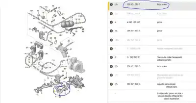 Pezzo di ricambio per auto di seconda mano tubo per audi a6 c5 (4b2) 2.5 tdi riferimenti oem iam 059131525p  059131525p
