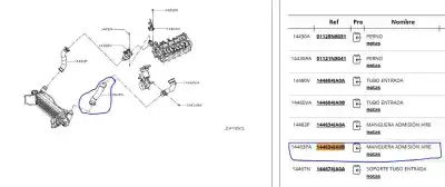 Автозапчастина б/у труба для nissan np300 navara pick-up (d23, d23t) 2.3 dci посилання на oem iam 144634ja0b  144634ja0b