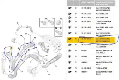 Pezzo di ricambio per auto di seconda mano tubo per citroen c4 picasso ii 1.2 thp 130 riferimenti oem iam 9820100780  9820100780