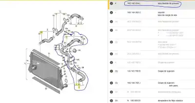 Pezzo di ricambio per auto di seconda mano tubo per volkswagen passat b6 variant (3c5) 2.0 tdi riferimenti oem iam 1k0145834l 0281002401 bosch 1k0145834l