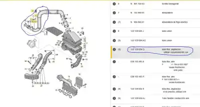 Автозапчастина б/у труба для seat toledo ii (1m2) 1.9 tdi посилання на oem iam 1j0129654l  1j0129654q