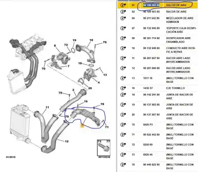 Автозапчастина б/у труба для peugeot 308 sw ii (lc_, lj_, lr_, lx_, l4_) 1.5 bluehdi 130 посилання на oem iam 9810958280  9810958280