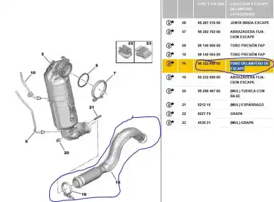 Автозапчастина б/у передня випускна труба для peugeot 208 ii (ub_, up_, uw_, uj_) 1.2 puretech 100 посилання на oem iam 9822265880  9822265880