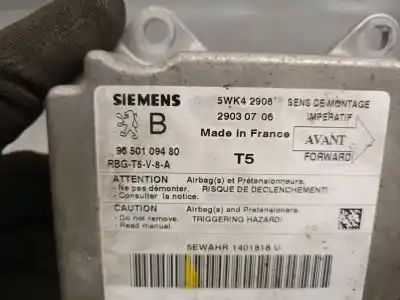 Pièce détachée automobile d'occasion boitier de commande d'airbag pour peugeot 307 (3a/c) 2.0 16v références oem iam 9650109480 5wk42908 siemens 