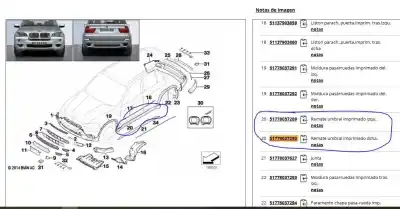 Peça sobressalente para automóvel em segunda mão embaladeira por bmw x5 (e70) xdrive 35 d referências oem iam 51778037289  51778037289