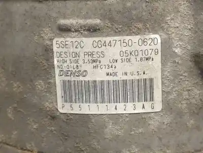 Second-hand car spare part air conditioning compressor for dodge caliber 2.0 crd oem iam references 55111423ah 4471500620 denso 55111423ah