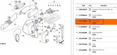 Second-hand car spare part tube for bmw 5 (e60) 520 d oem iam references 7790552  