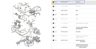 Pezzo di ricambio per auto di seconda mano tubo per audi a6 c5 (4b2) 2.5 tdi riferimenti oem iam 059131525p  059131525p