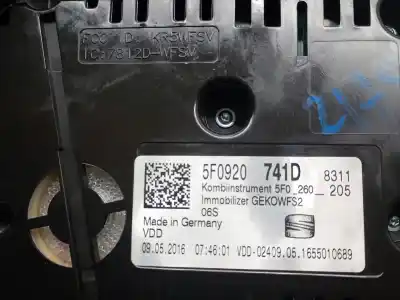 Автозапчасти б/у приборная доска за seat ateca (kh7, khp) 1.6 tdi ссылки oem iam 5f0920741d  5f0920741d