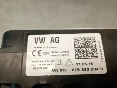 Автозапчасти б/у подушка безопасности передняя правая за seat ateca (kh7, khp) 1.6 tdi ссылки oem iam 575880204d 634362200 autoliv 575880204d