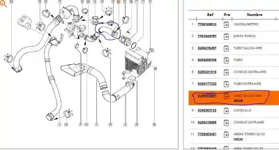 Pezzo di ricambio per auto di seconda mano tubo per renault scénic ii (jm0/1_) 1.5 dci (jm02, jm13) riferimenti oem iam 8200217453  8200453501