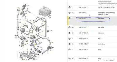 Автозапчастина б/у труба для seat toledo ii (1m2) 1.9 tdi посилання на oem iam 038131521j  038131521j