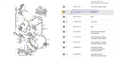 Автозапчастина б/у труба для seat toledo ii (1m2) 1.9 tdi посилання на oem iam 038131521j  038131521j