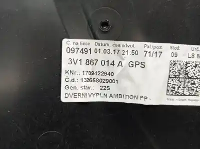 Автозапчастина б/у обработка передніх правіх дверей для skoda superb iii (3v3) 2.0 tdi посилання на oem iam 3v1867014a  3v0867012