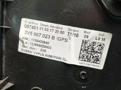 Автозапчасти б/у обивка задней левой двери за skoda superb iii (3v3) 2.0 tdi ссылки oem iam 3v5867023b  3v5867211