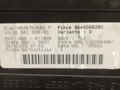 Автозапчасти б/у блок реле/предохранителей за peugeot 307 (s1) 2.0 hdi cat ссылки oem iam 9644098280 a11999 valeo bsi 