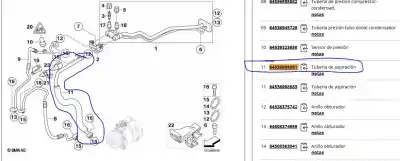 Peça sobressalente para automóvel em segunda mão tubos de ar condicionado por bmw x5 (e70) xdrive 35 d referências oem iam 64536988881  64536988881