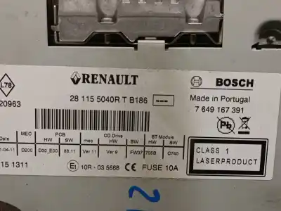 Автозапчастина б/у аудіо система / радіо cd для renault scénic iii (jz0/1_) 1.5 dci посилання на oem iam 281155040r 7649167391 bosch 281155040r