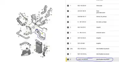 Автозапчастина б/у труба для audi a4 b6 descapotable (8h7) 1.8 t посилання на oem iam 8e0145838k  8e0145838aa