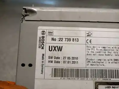 Second-hand car spare part audio system / radio cd for opel insignia a (g09) 2.0 cdti (68) oem iam references 22739813 344831230 bosch 1780744