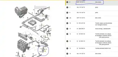 Second-hand car spare part tube for volkswagen cc  oem iam references 03p131521e  03p131521e
