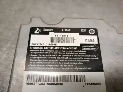 Автозапчасти б/у блок управления подушками безопасности за fiat stilo (192_) 1.9 jtd (192_xe1a) ссылки oem iam 51711816 5wk4332 