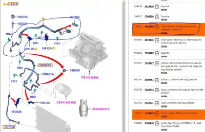 Pezzo di ricambio per auto di seconda mano tubi aria condizionata per ford c-max ii (dxa/cb7, dxa/ceu) 1.0 ecoboost riferimenti oem iam bv6119a834  1931996