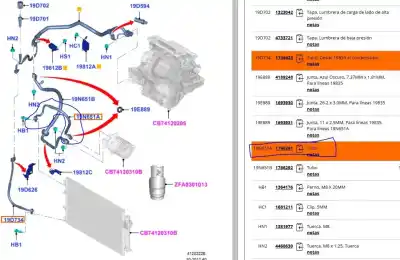 Pezzo di ricambio per auto di seconda mano tubi aria condizionata per ford c-max ii (dxa/cb7, dxa/ceu) 1.0 ecoboost riferimenti oem iam bv6119n601hc  1766291