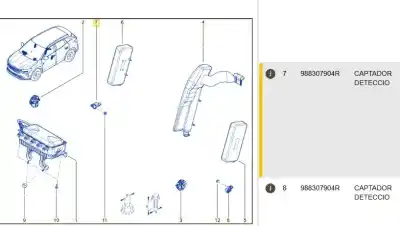 Peça sobressalente para automóvel em segunda mão sensor por renault austral tce 130 referências oem iam 988307904r  