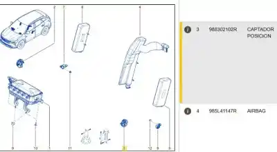 Peça sobressalente para automóvel em segunda mão sensor por renault austral tce 130 referências oem iam 988302102r  988302102r