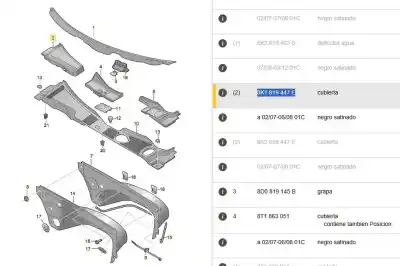 Second-hand car spare part decorative moulding for audi a5 (8t3) 3.0 tdi quattro oem iam references 8k1819447  8k1819447e