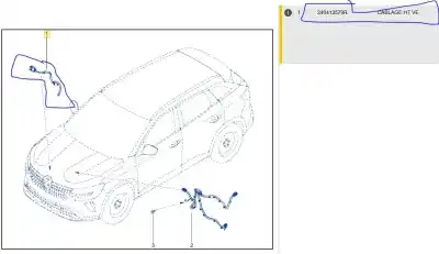 Peça sobressalente para automóvel em segunda mão fio por renault austral tce 130 referências oem iam 240413579r  240413579r