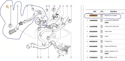 Автозапчасти б/у трубка за renault modus / grand modus (f/jp0_) 1.5 dci (fp0d, jp0d) ссылки oem iam 8200308272  8200308272