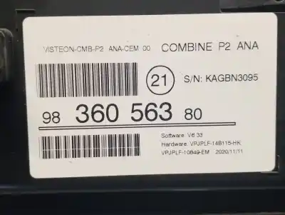 Автозапчастина б/у панель інструментів для peugeot 2008 ii (ud_, us_, uy_, uk_) 1.2 puretech 100 посилання на oem iam 9836056380  9836056380