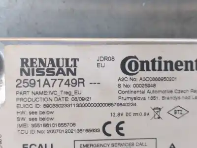 Автозапчастина б/у антенний підсилювач для renault captur ii (hf_) tce 155 (hfmn) посилання на oem iam 2591a7749r  2591a7749r