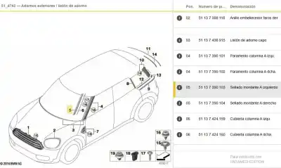 Автозапчастина б/у передні молдинги для mini mini countryman (f60) cooper посилання на oem iam 7390103  51137390103 Автозапчастина б/у передні молдинги для mini mini countryman (f60) cooper посилання на oem iam 7390103  51137390103