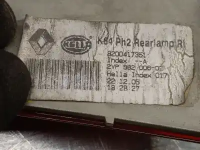 Second-hand car spare part right tailgate light for renault megane ii ranchera familiar (km0/1_) 1.9 dci oem iam references 8200417351 98200602 hella 8200417351