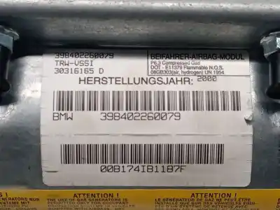 Peça sobressalente para automóvel em segunda mão airbag dianteiro direito por bmw x5 (e53) 3.0 i referências oem iam 398402260079 30316165 trw 72127131125