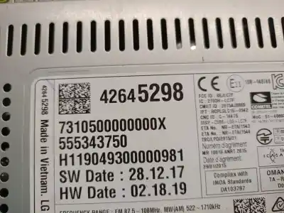 Автозапчасти б/у многофункциональный дисплей за opel corsa e (x15) 1.4 lpg (08, 68) ссылки oem iam 42645298  