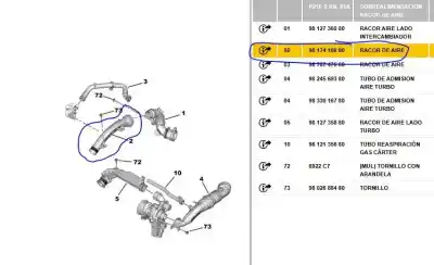 Автозапчасти б/у трубка за peugeot 208 ii (ub_, up_, uw_, uj_) 1.2 puretech 100 ссылки oem iam 9817416680  9817416680