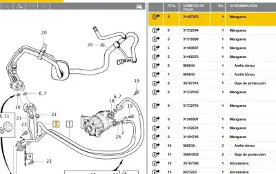 Peça sobressalente para automóvel em segunda mão tubos de ar condicionado por volvo v60 i (155) d3 / d4 referências oem iam 31407976  31407976