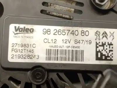 Автозапчастина б/у генератор для peugeot 208 ii (ub_, up_, uw_, uj_) 1.2 puretech 100 посилання на oem iam 9826574080 2719831c valeo 9826574080