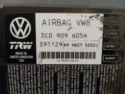 Автозапчастина б/у блок управління подушками безпеки для seat leon (1p1) 1.9 tdi посилання на oem iam 3c0909605h 391129 trw 3c0909605h