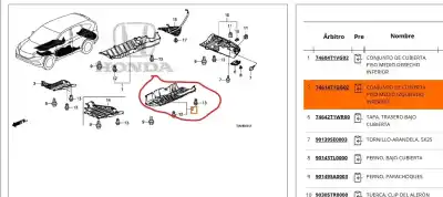 Second-hand car spare part sump guard for honda cr-v iv (rm_) 1.6 i-dtec (re6) oem iam references 74613t1vg0  74614t1gg02