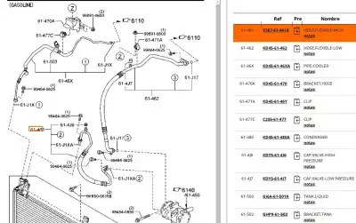 Автозапчасти б/у трубы кондиционирования воздуха за mazda cx-5 (ke, gh) 2.0 (keefw) ссылки oem iam ks6761461b  ks6761461b