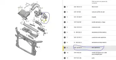 Pezzo di ricambio per auto di seconda mano tubo per seat leon (5f1) 1.2 tsi riferimenti oem iam 04e129656s  04e129656r