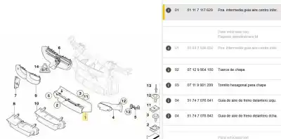 Автозапчасти б/у передняя решетка радиатора за bmw 1 (e87) 118 d ссылки oem iam 51647117629  51647117629