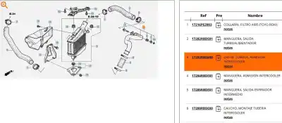 Автозапчасти б/у трубка промежуточного охладителя за honda accord vii (cl, cn) 2.2 i-ctdi (cn1) ссылки oem iam 17283rbde00  17283rbde00