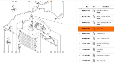 Автозапчастина б/у труби кондиціонації для renault megane ii (bm0/1_, cm0/1_) 1.5 dci (bm1e, cm1e) посилання на oem iam 8200359686  8200385296
