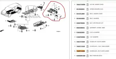 Автозапчастина б/у покрішка для honda cr-v iv (rm_) 1.6 i-dtec (re6) посилання на oem iam 74641t1vg0  74640t1vg02